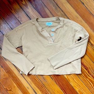 Mate The Label thermal / waffle crop henley